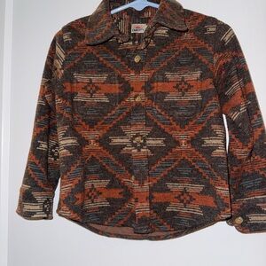 Kids Faherty Earth-Toned Patterned Jacket button down 4t